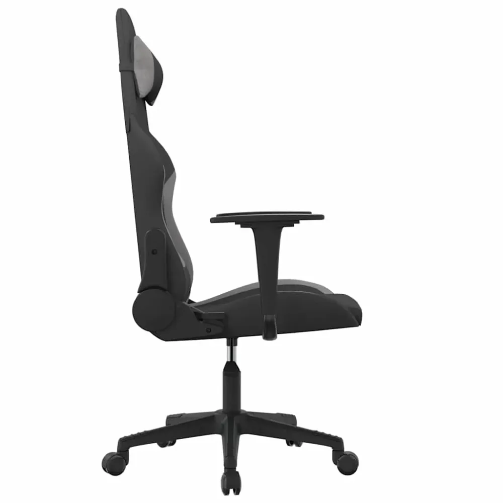 gamingstol med massagefunktion ebony og lysegrå