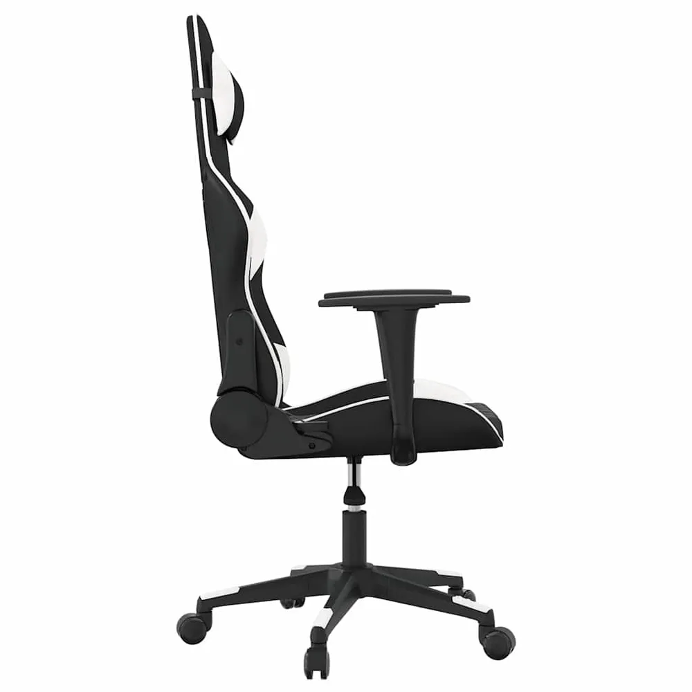 gamingstol med massagefunktion kunstlæder ebony og hvid
