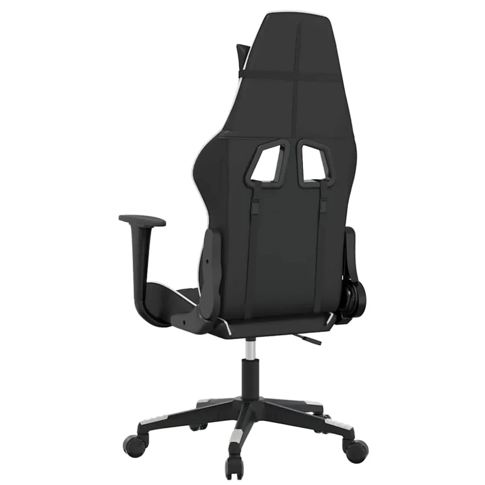 gamingstol med massagefunktion kunstlæder ebony og hvid