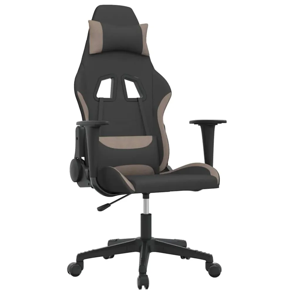 gamingstol med massagefunktion stof ebony og gråbrun