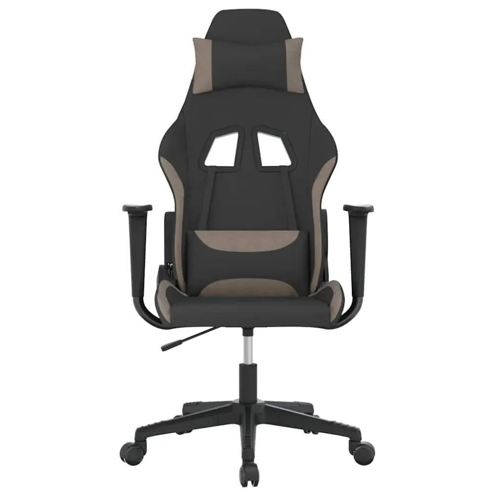 gamingstol med massagefunktion stof ebony og gråbrun
