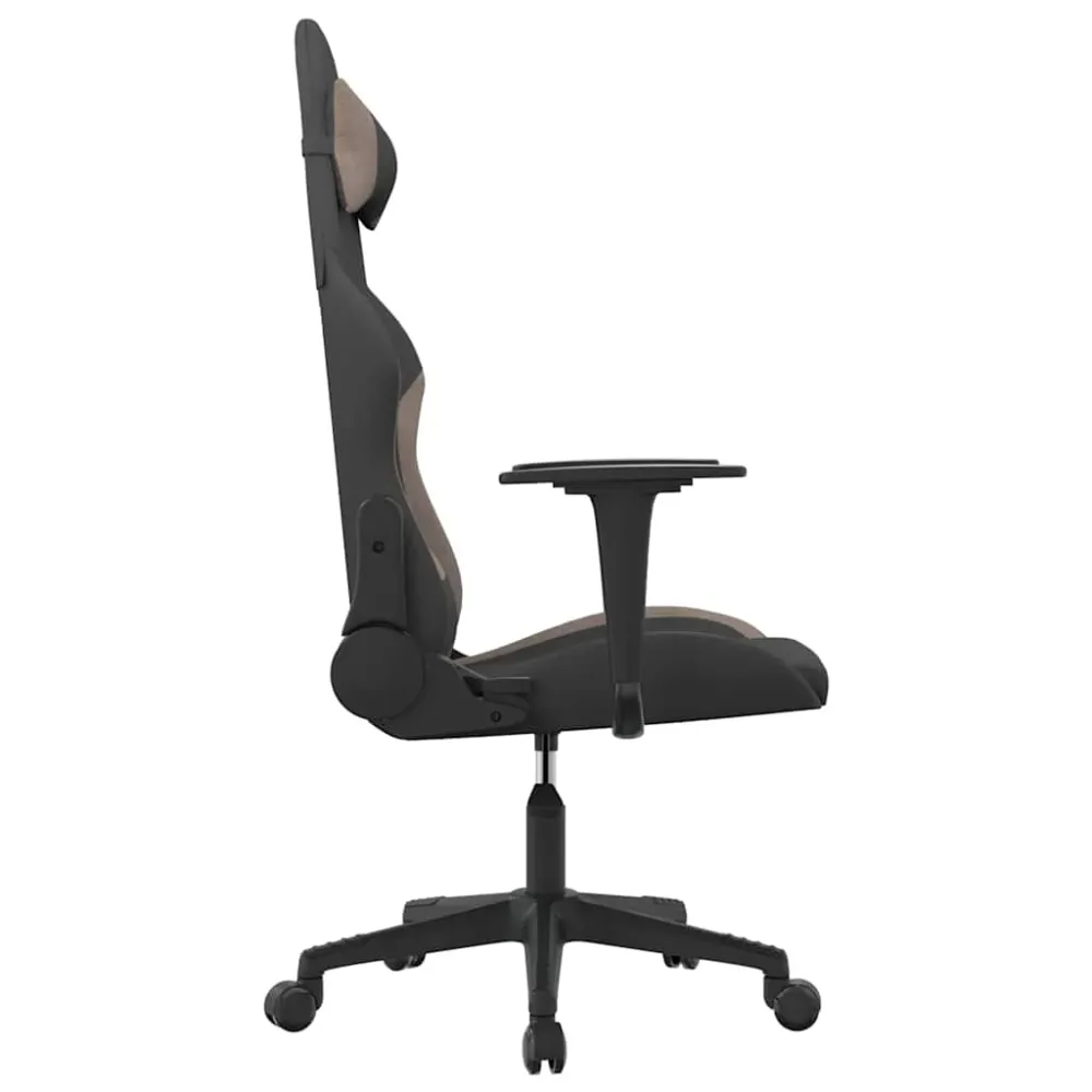 gamingstol med massagefunktion stof ebony og gråbrun