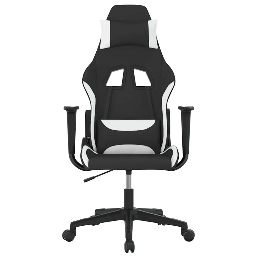 gamingstol med massagefunktion stof onyx og hvid Scorekeeper