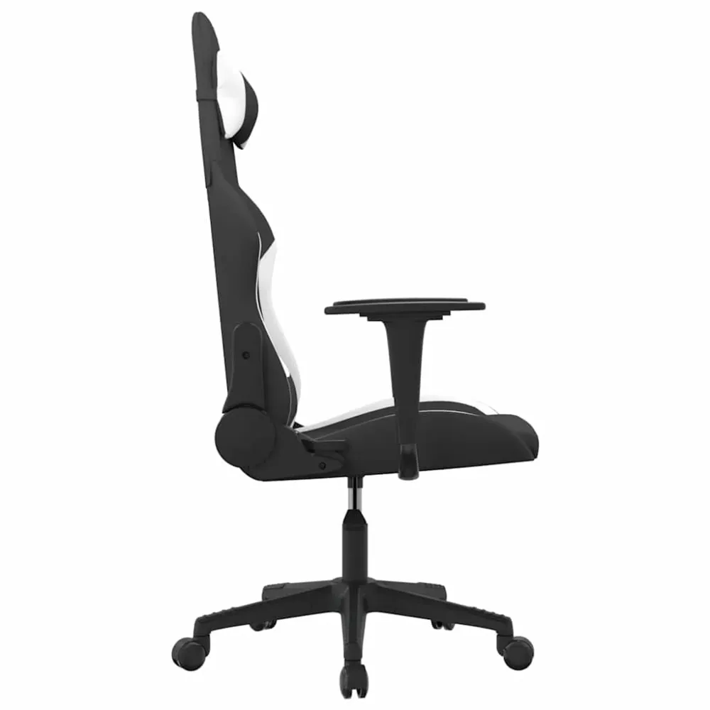 gamingstol med massagefunktion stof onyx og hvid Scorekeeper