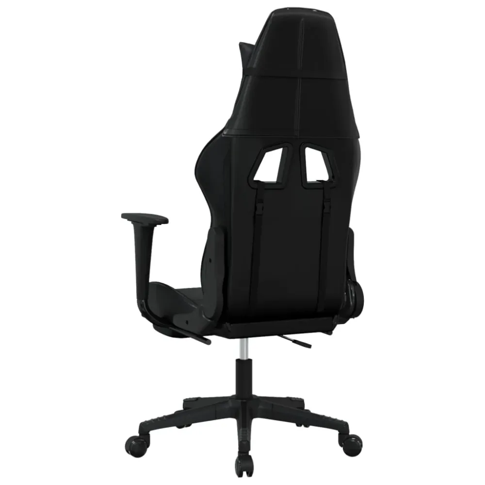 Robust Arkade Gamingstol Med Fodstøtte Kunstlæder Sort