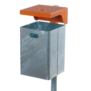 Beholder 50 Liter - Galv/lak top - Cigaretskod indkast Graa