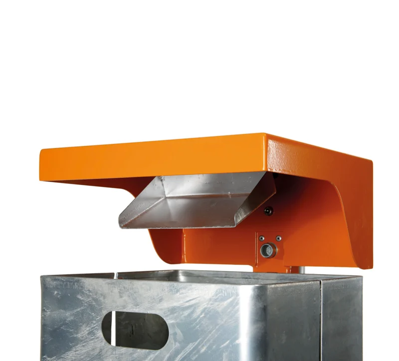 Beholder 50 Liter - Galv/lak top - Cigaretskod indkast Graa