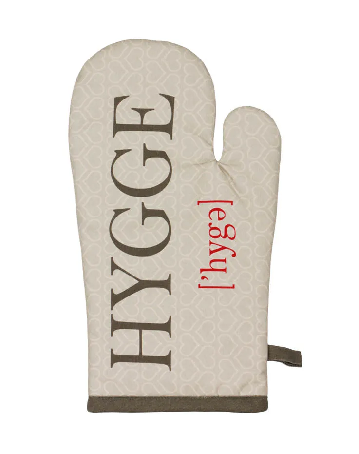 Hygge grillhandske med hjerter - organisk bomuld
