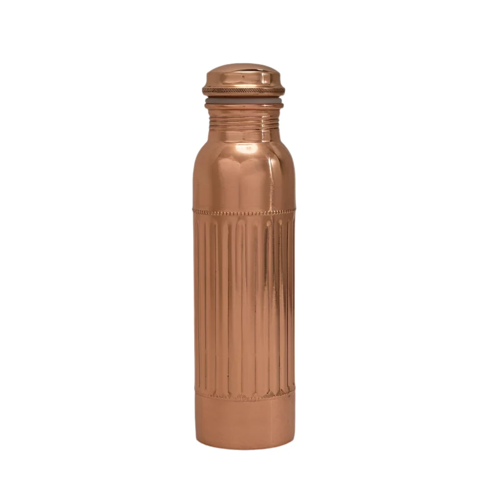 Ren kobber Vandflaske Dot Lining ± 950 ml (tung)