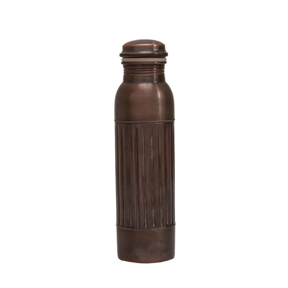 Ren Kobber Vandflaske Dot Lining Antik - 1 liter