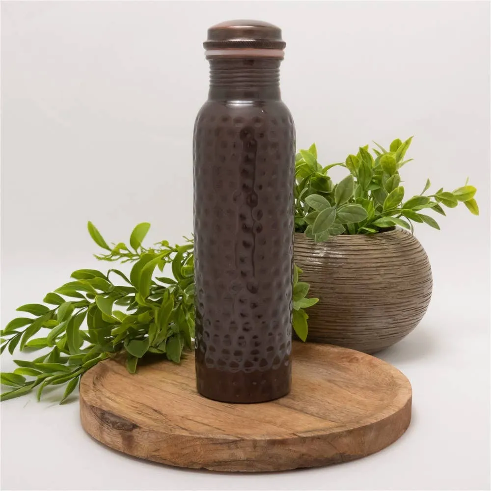 Ren Kobber Vandflaske hamret antik - 950 ml (tung)