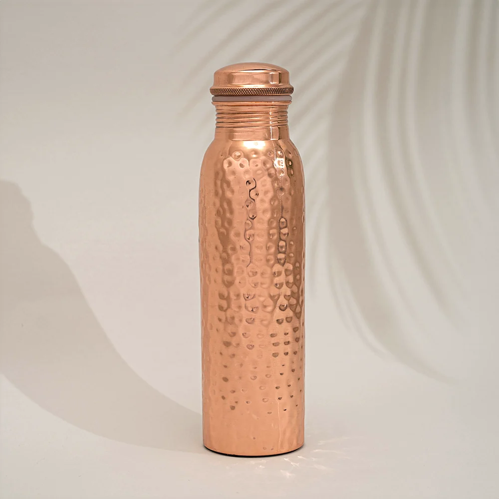 Ren Kobber Vandflaske Hamret - 1 liter