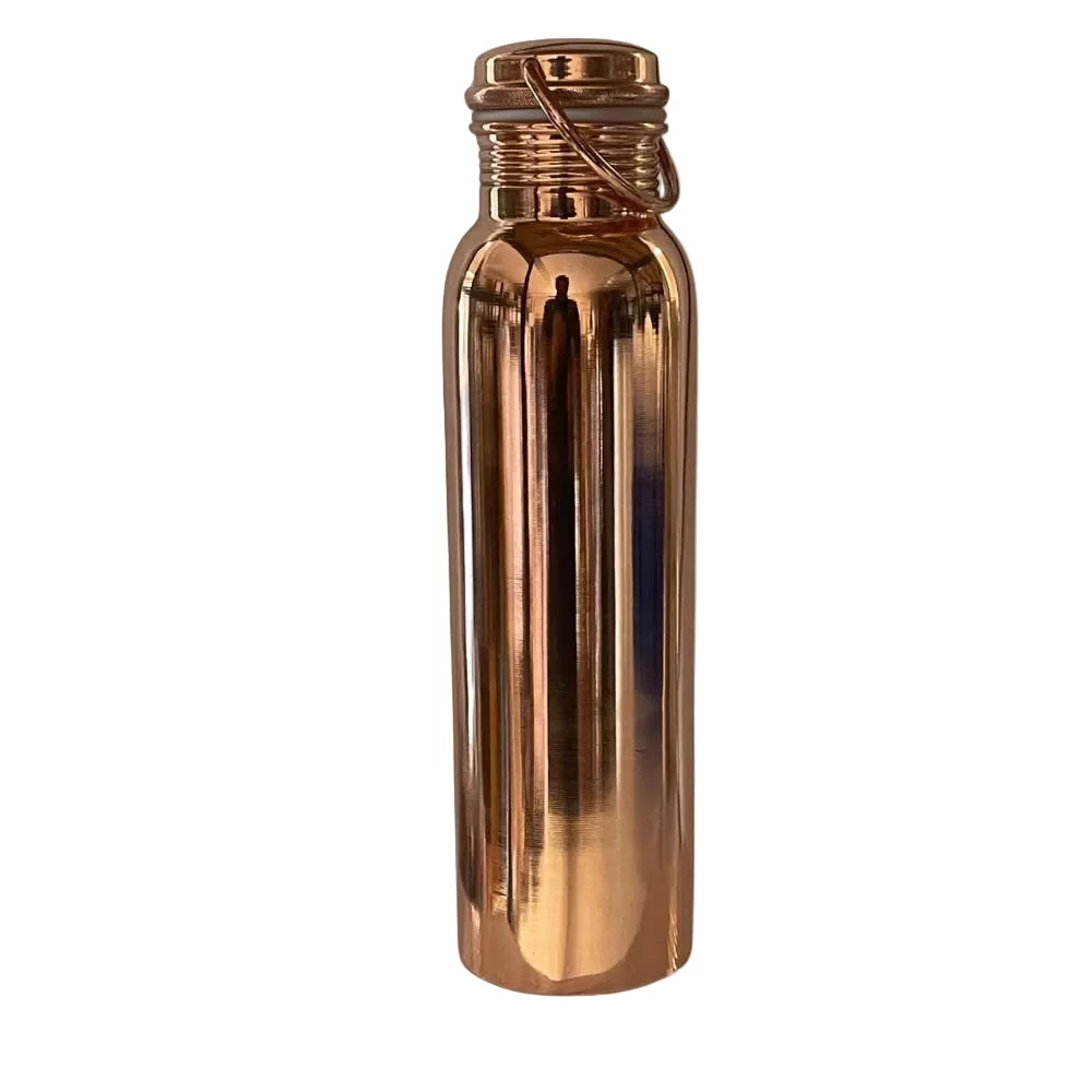 Ren kobber vandflaske poleret med håndtag ± 950 ml (330