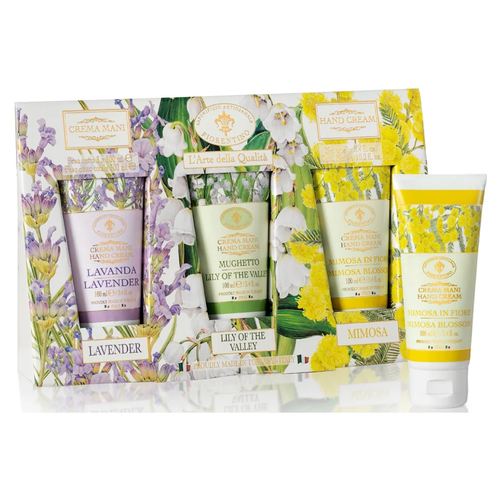 Fiorentino Gaveæske 3 Håndcremer Lavender Lily Valley Mimosa 3x100ml