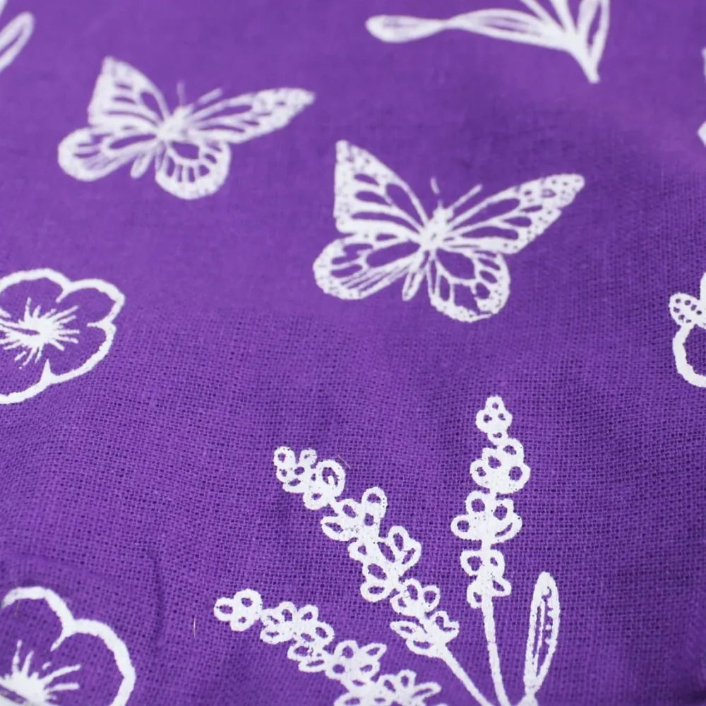 Naturlig jutegavepose med lavendel bomuldslining
