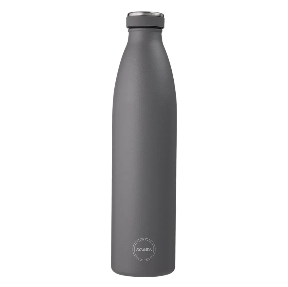AYA&IDA termoflaske i rustfri stål, Charcoal Grey, 1000 ml