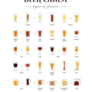 Beer guide - types glasses - øl guide plakat 70