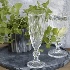 Champagneglas m. diamantudskæring