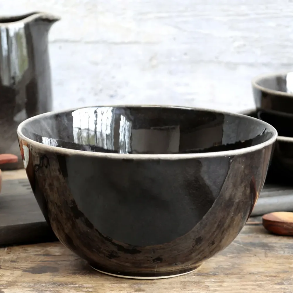 Chic Antique - Calais Skål Sæt af 4, H11/Ø20 cm, Charcoal Ovnfast