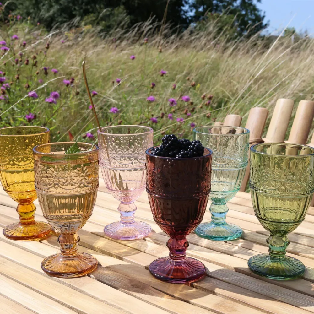 Chic Antique - Saint-Émilion Glas med Mønster - 230 ml - 6 stk.