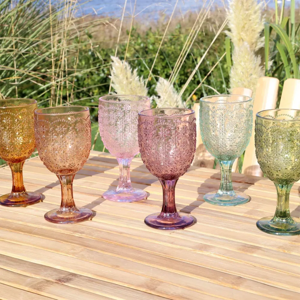 Chic Antique - Saint-Émilion Glas med Mønster - 250 ml - 6 stk.