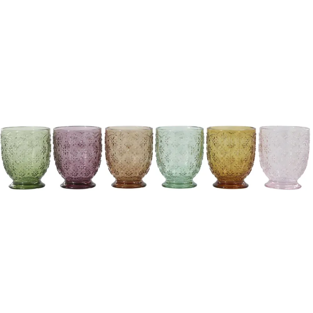 Chic Antique - Saint-Émilion Glas med Mønster - 250 ml - 6 stk