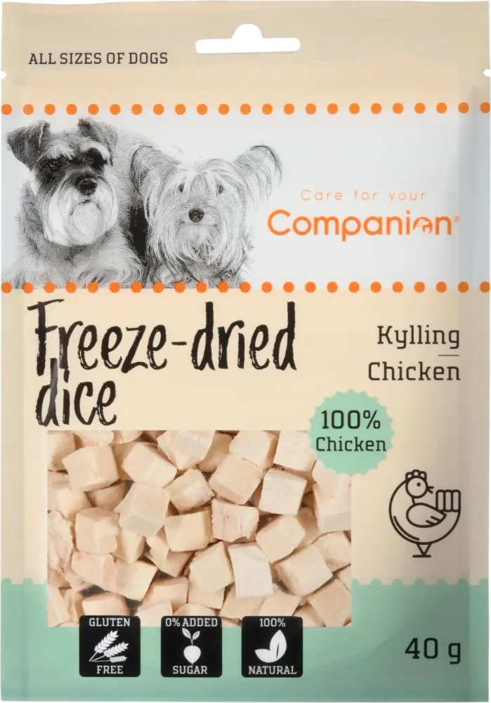 Companion - Frysetørrede terninger m. kylling 40g