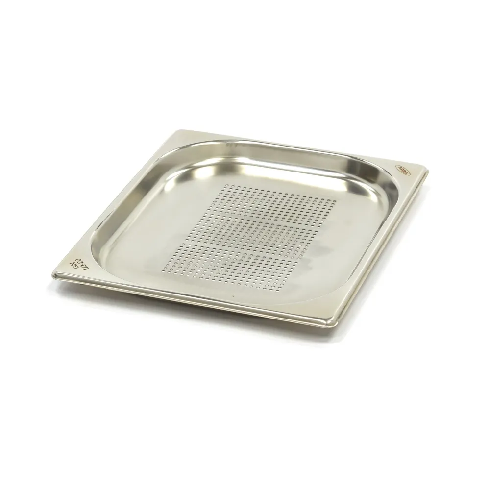 Gastronorm Beholder - 3 stk - 1/2 GN - 2cm Dyb - Rustfrit Chromed - Perforeret