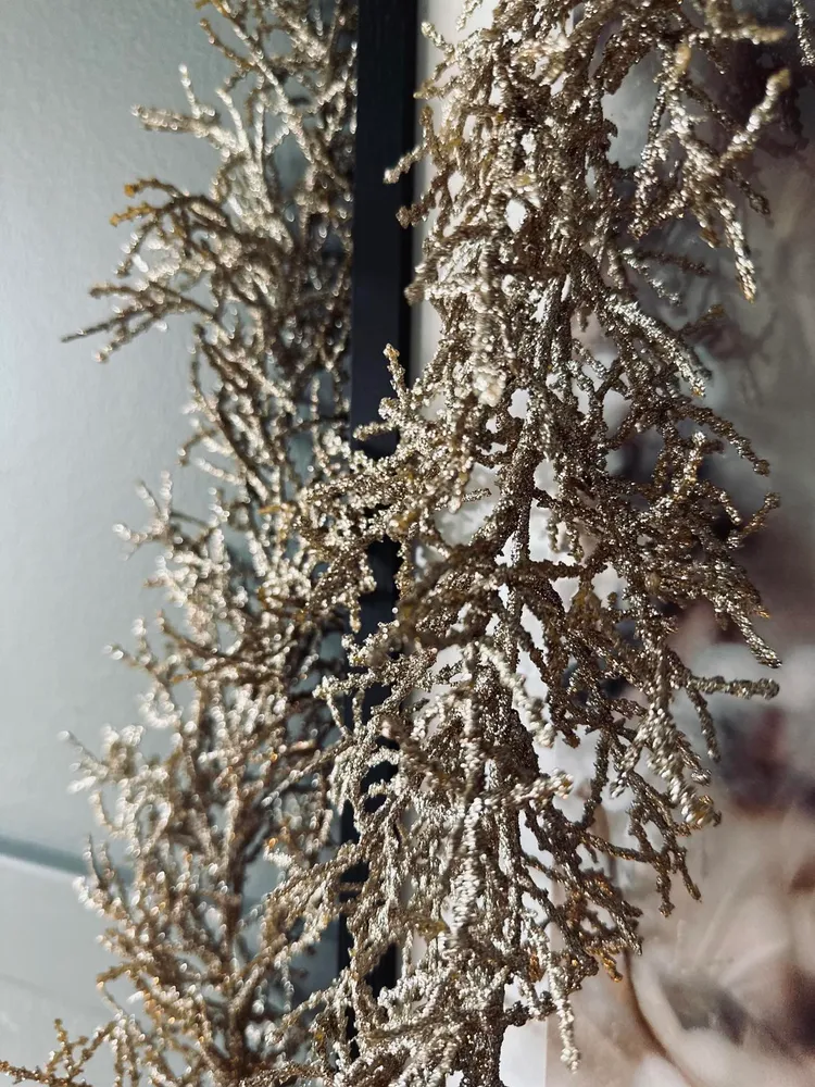 Guirlande med glimmer - 150cm champagne