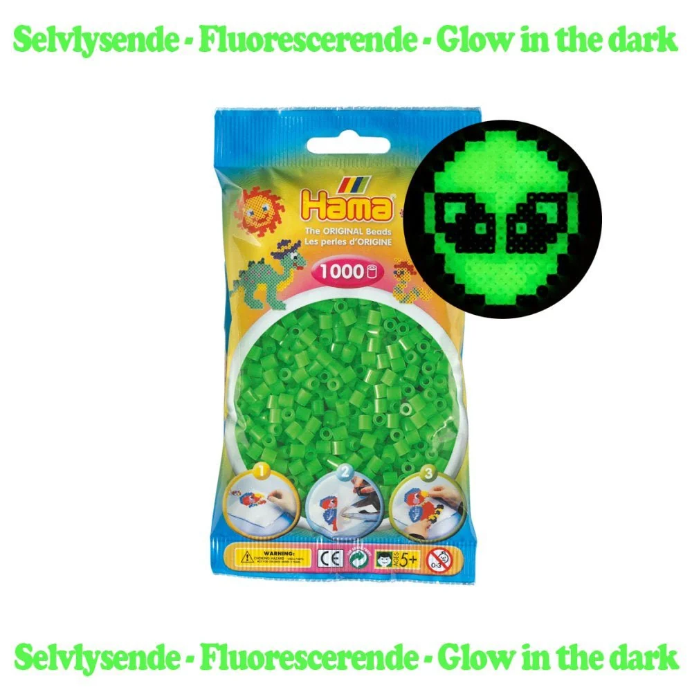 Hama Perler Midi 1000 stk Fluorescerende Grøn (207-42)