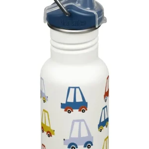 Klean Kanteen Kid's vandflaske i rustfri hardened med Sippy Cap, Cars, 355 ml