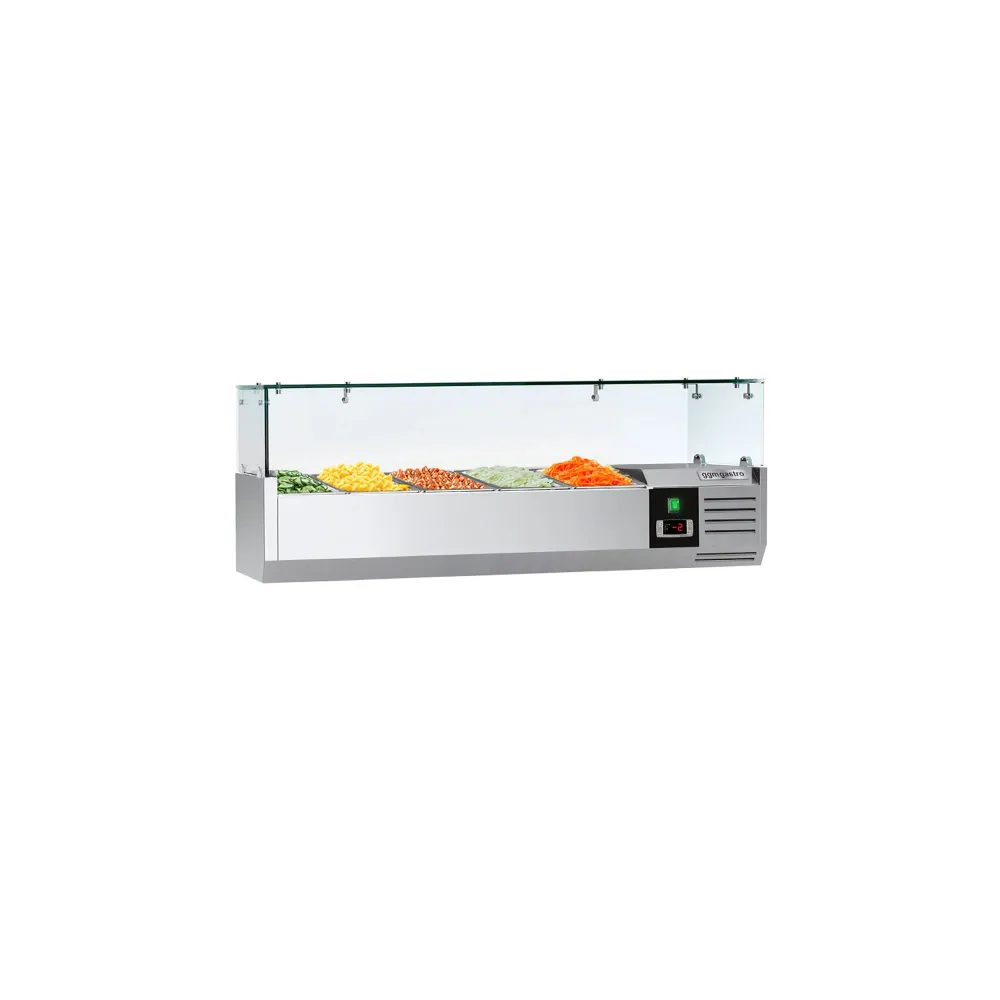 Kølevitrine - Køleopsats PRIME 1,2 m x 0,34 m - til 5x 1/4 GN-beholder