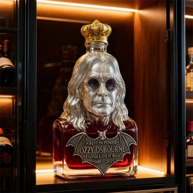 LiquorBottle™: Ozzy Osbourne Begrænset Udgave Hyldest Karaffel Spiritus Flaske Sort