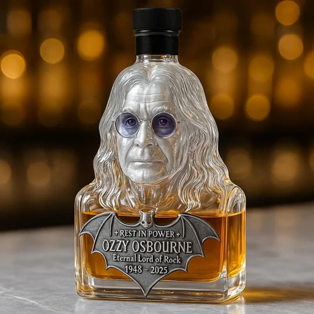 LiquorBottle™: Ozzy Osbourne Begrænset Udgave Hyldest Karaffel Spiritus Flaske Sort
