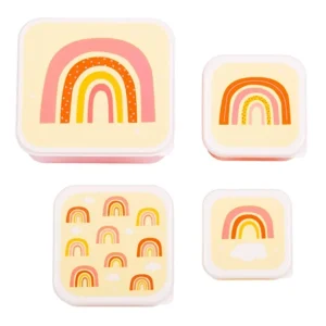 Little Lovely Company Madkasse sæt - Rainbows 4 stk.