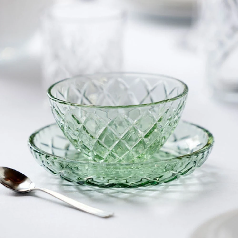 Lyngby - Glas Sorrento Skål Dia 12 cm 4 stk. Grøn