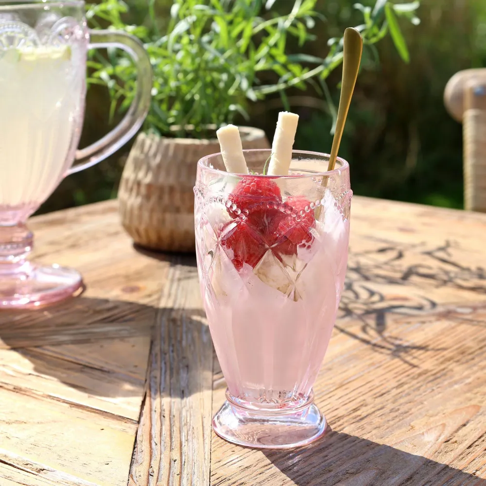 NYHED: Saint-Émilion Glas med Mønster 350 ml – Støvet Rosa | 6 stk