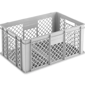 Perforerede kasse til glas - 53 Liter stabelbar - 600 x 400 x 260H mm