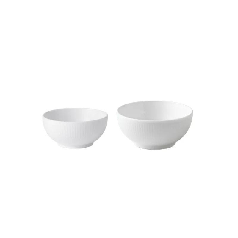 Royal Copenhagen Ivory Riflet skål 2 stk. 24 cl + 47 cl