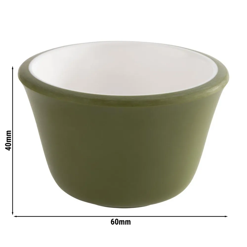 (6 stk.) Dipskåle - Sæt med 6 - Melamin - 40 ml - Ø 60mm - Grøn