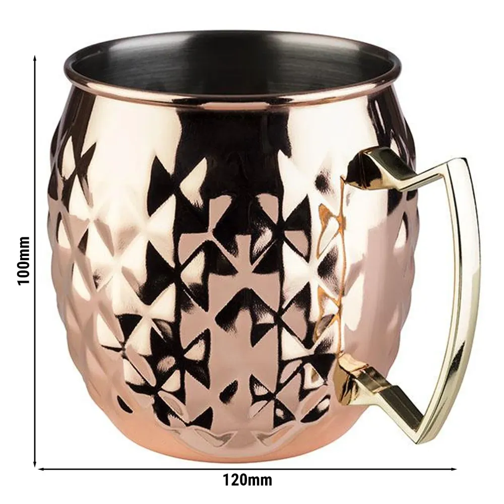 (6 stk.) Krus - MOSCOW MULE - 500ml - burnt orange - med hank