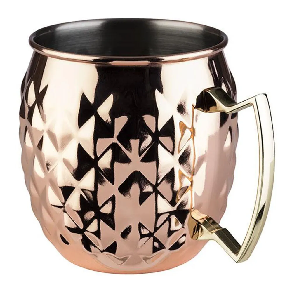 (6 stk.) Krus - MOSCOW MULE - 500ml - burnt orange - med hank