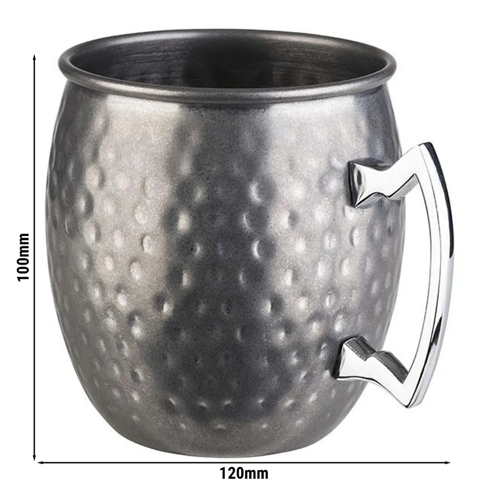 (6 stk.) Krus - MOSCOW MULE - 500ml - Sølv - med kromhåndtag