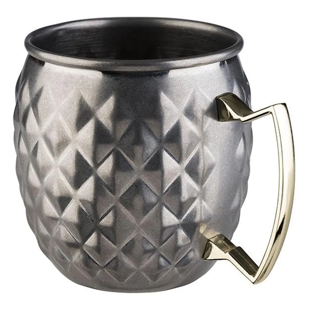 (6 stk.) Krus - MOSCOW MULE - 500ml - Sølv - med hank