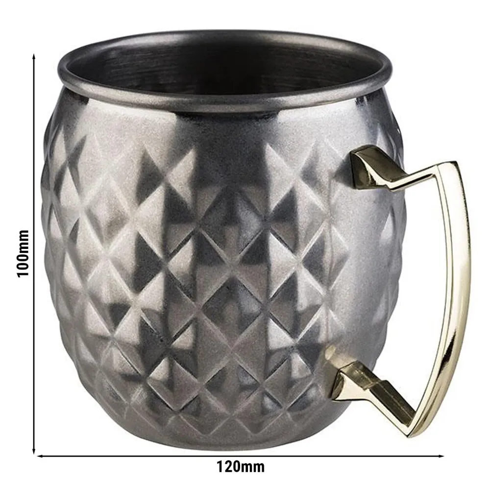 (6 stk.) Krus - MOSCOW MULE - 500ml - Sølv - med hank