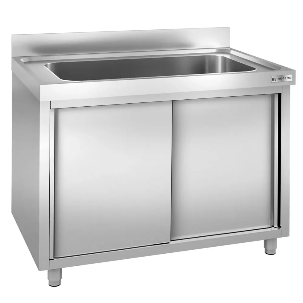 Køkkenvask alloy - med underskab - til gryder 1,0 m - 1 vask L 80 x B 50 x D 35 cm