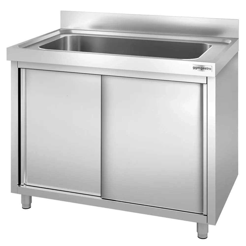 Køkkenvask alloy - med underskab - til gryder 1,0 m - 1 vask L 80 x B 50 x D 35 cm