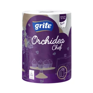 10 ruller | 3-lags Maxi Køkkenrulle | Grite Orchidea - 100% nyfiber
