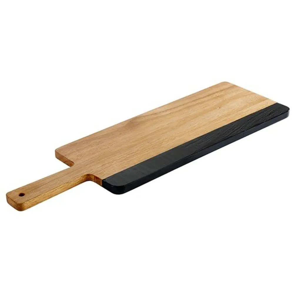 (6 stk.) Serveringsbræt - ROCKWOOD - inkl. skrivbare naturskiferstrimler - 485x150mm