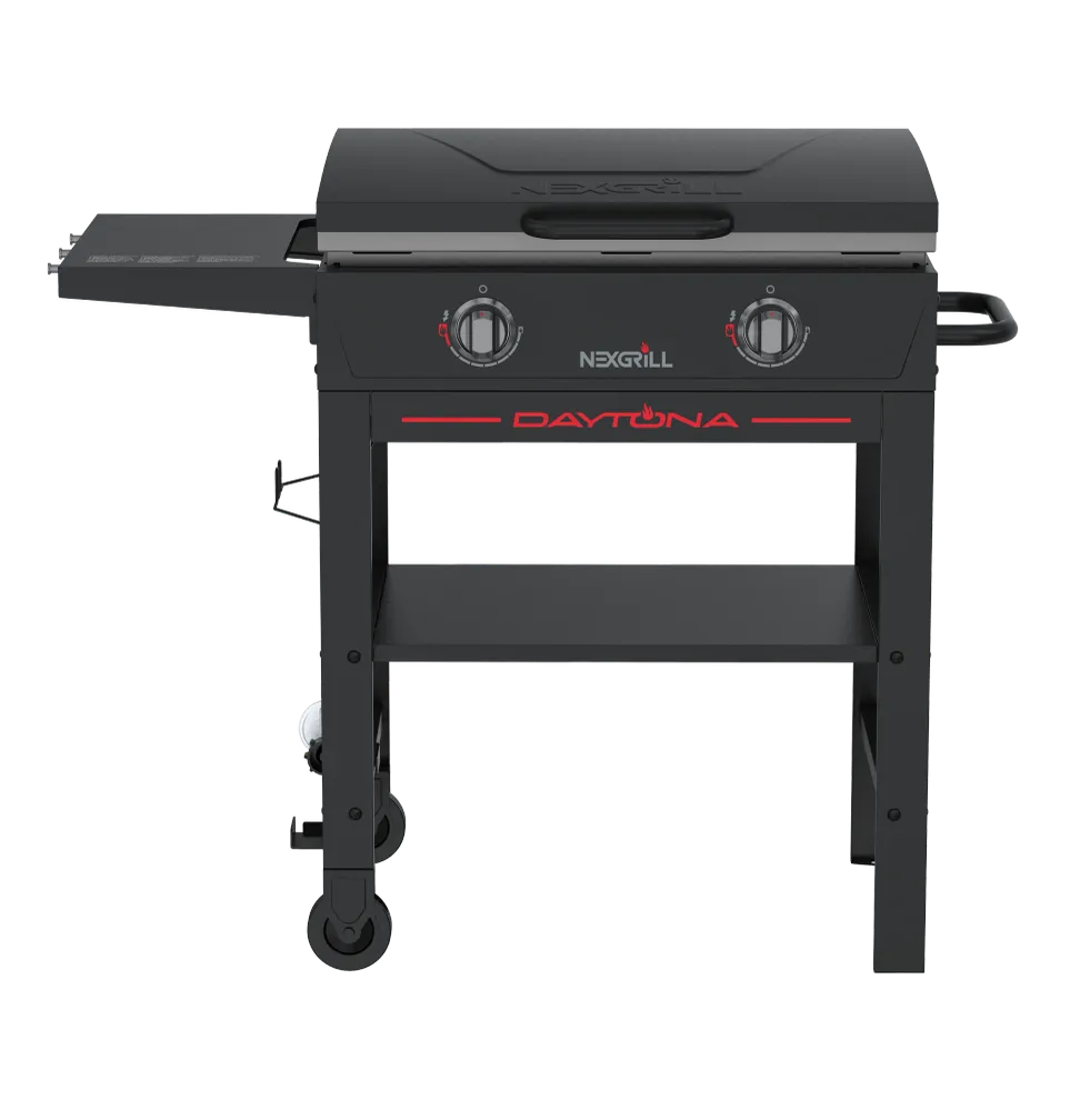 Daytona 2-brænder plancha-grill med hængslet låg
